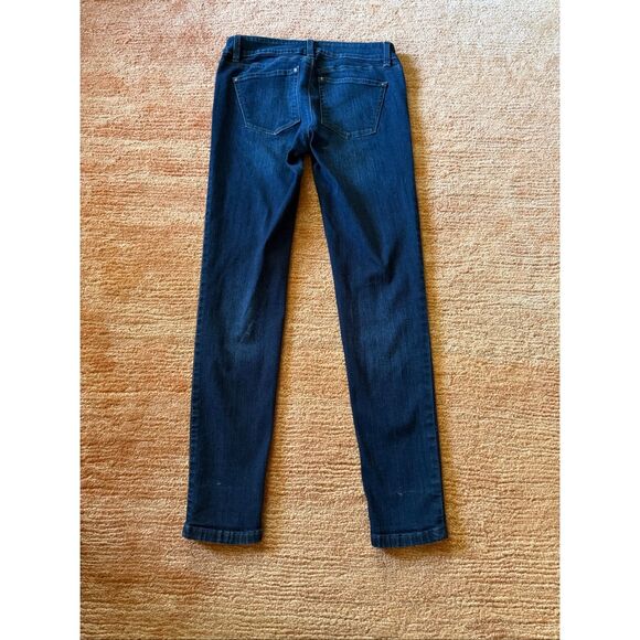 White House Black Market Skinny Leg Dark Wash Jeans Blue Stretch Rhinestone Trim - Picture 9 of 9